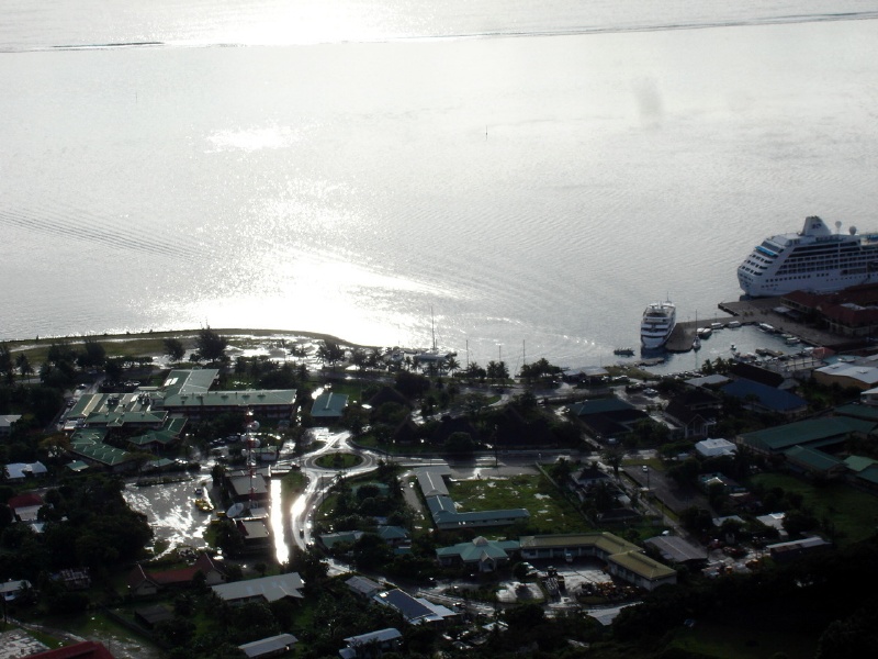 Municiple Marina with a cruise ship in dock.